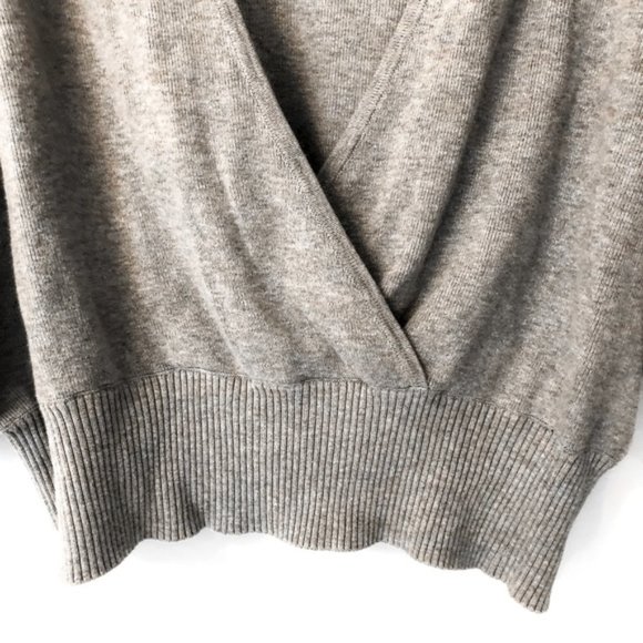 urban outfitters balletcore grey oversize surplice sweater - Picture 3 of 5